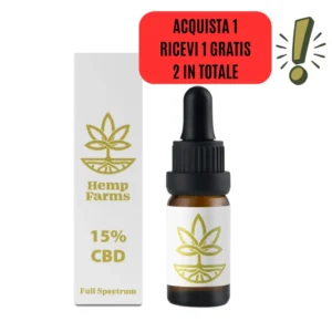 Olio CBD Hemp Farms CBD Oil 15% 10ml. Full Spectrum