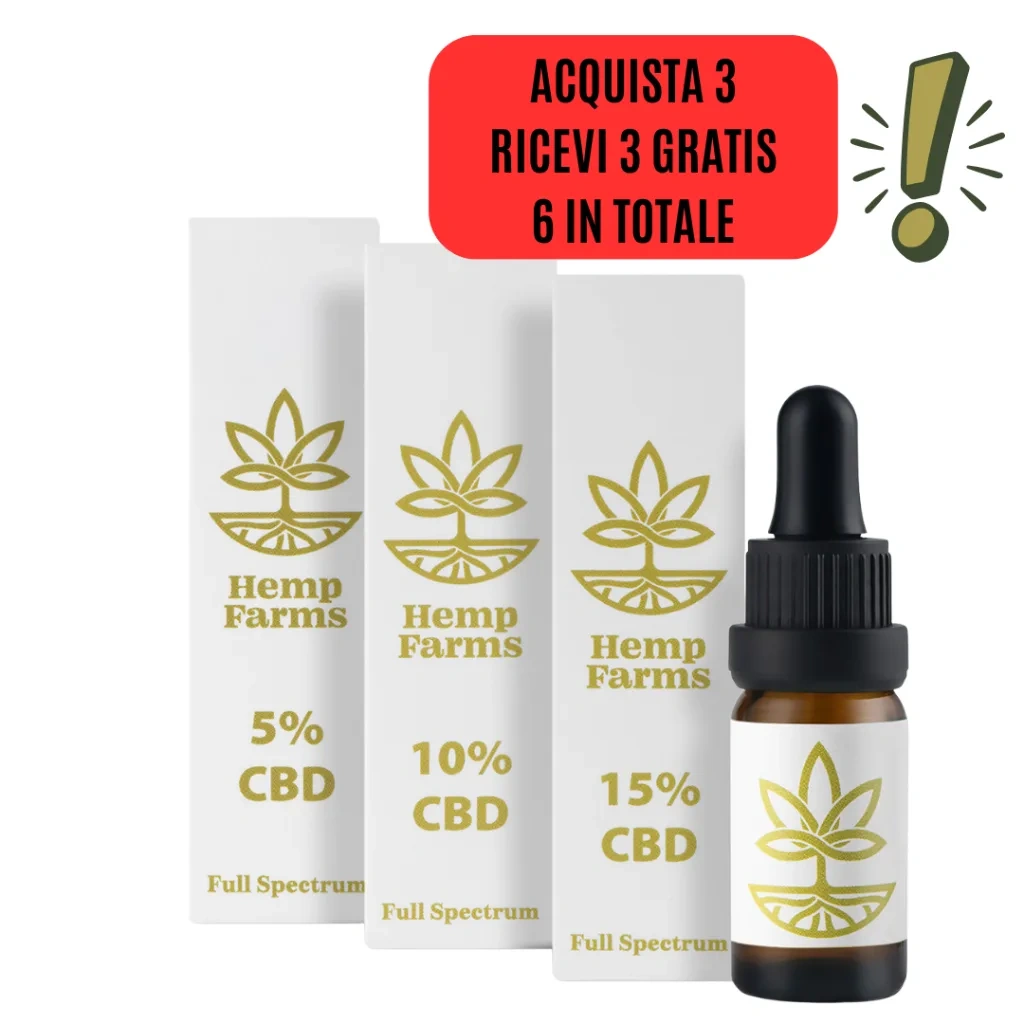 Olio CBD Hemp Farms Combo 5%+10%+15% 30ml. Full Spectrum