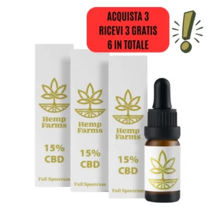 Olio CBD Hemp Farms Combo 15%+15%+15% 30ml. Full Spectrum