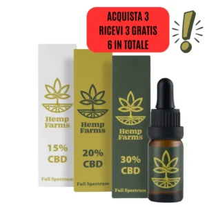 Olio CBD Hemp Farms Combo 15%+20%+30% 30ml. Full Spectrum